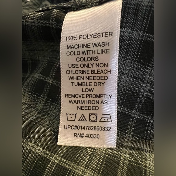 Mens XXL Haggar Black & White Plaid Button Down Shirt - Picture 4 of 4